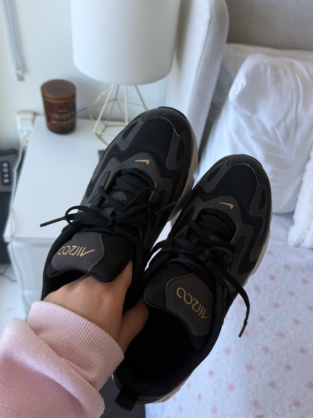 Nike Women's Black Sneakers with Gold Accents